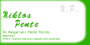 miklos pente business card