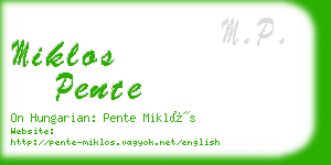 miklos pente business card